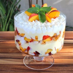 Tipsy Trifle with Peaches and Cream - Recipe photo by toriavey
