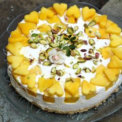 Upside Down Mango Quark Cheese Pie - Recipe photo by vindee