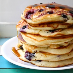 Sour Cream Blueberry Pancakes - Recipe photo by Yammie