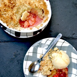 Gluten Free Vegan Pear Plum Crumble - Recipe photo by Bake n Beebz