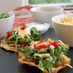Ranchero Bean Tostadas - Recipe photo by its not easy eating green