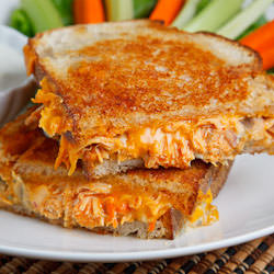Buffalo Chicken Grilled Cheese - Recipe photo by closetcooking