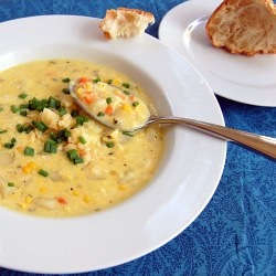 Vegetarian Corn Chowder - Recipe photo by its not easy eating green
