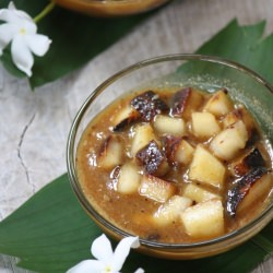 Fire Roasted Coconut in Sesame Sauce - Recipe photo by Dishesfrommykitchen