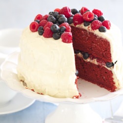 Red Velvet Cake with Berries - Recipe photo by Epicurean Mom