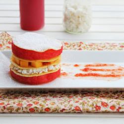 Millefeuille of Pancake, Watermelon - Recipe photo by courecoulants