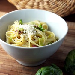 Lemon Pasta w/ Brussels Sprouts - Recipe photo by mikekostyo