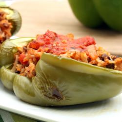 Lentil Stuffed Peppers - Recipe photo by cleaneatingchelsey