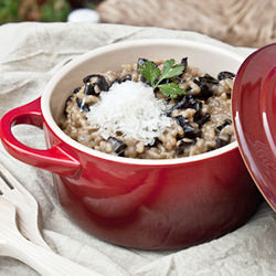 Trumpets of Death Risotto - Recipe photo by Els fogons de la Bordeta
