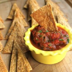 Roasted Salsa & Chips - Recipe photo by fromwhichthingsgrow