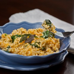 Pumpkin & Baby Spinach Risotto - Recipe photo by delicieux