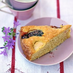 Pear & Plum Saffron Almond Cake - Recipe photo by mauka