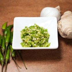 Ginger, Garlic & Green Chilli Paste - Recipe photo by reenap