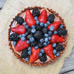 Nutella & Berry Pie with Pretzel Crust - Recipe photo by FamilySpice