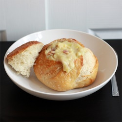 Creamy Potato & Leek Soup - Recipe photo by runswithspatulas