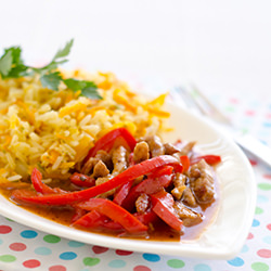 Res Picante con Naranja y Pimientos - Recipe photo by Tia Clara - DominicanCooking