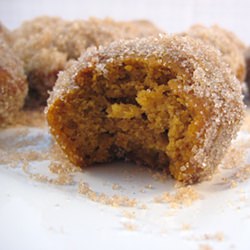 Spiced Pumpkin Doughnut Holes - Recipe photo by sharkyovengloves