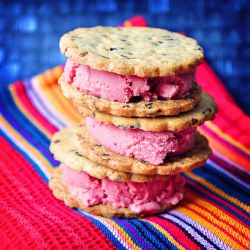 Roasted Strawberry Ice Cream - Recipe photo by blondiescakes