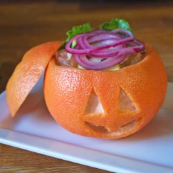 Jack-O-Lantern Grapefruit Salads - Recipe photo by CakeStudent