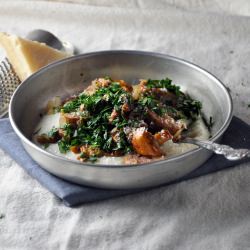 Creamy White Grits and Chanterelle - Recipe photo by Turntable Kitchen
