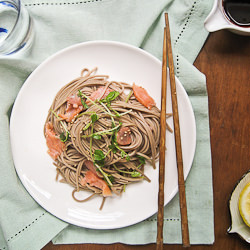 Soba Noodles with Smoked Salmon - Recipe photo by smokywok