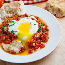 Italian Style Baked Eggs - Recipe photo by closetcooking