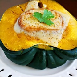 Acorn Squash Soup with Crostini - Recipe photo by Comfort of Cooking