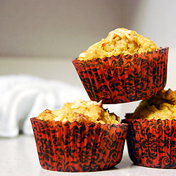 Pumpkin Cheddar Muffins - Recipe photo by theyeasticando
