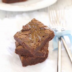 Salted Caramel Swirled Brownies - Recipe photo by Epicurean Mom