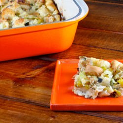 Leek and Fennel Bread Pudding - Recipe photo by Jesal