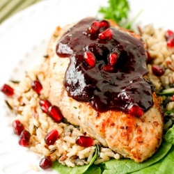 Stuffed Pork Chops with Pomegranate - Recipe photo by Eat Play Love