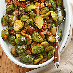Brussels Sprouts with Chestnuts - Recipe photo by Lucy Vaserfirer