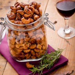 Maple Rosemary Glazed Cashews - Recipe photo by Sally Cameron