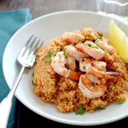 Shrimp Scampi on Couscous - Recipe photo by apricosa