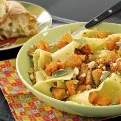 Pappardelle w/ Roasted Pumpkin - Recipe photo by Diva Eats Italia