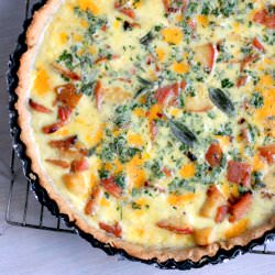 Apple Cheddar Quiche w/ Ham - Recipe photo by Bob Vivant