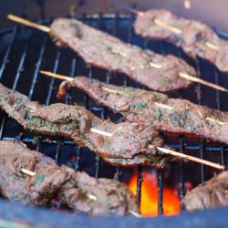 Cilantro Lime Beef Satay - Recipe photo by GrillGrrrl