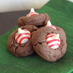 Chocolate Peppermint Kiss Blossoms - Recipe photo by runswithspatulas