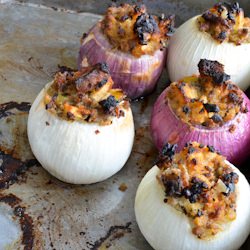 Sausage Stuffing in Baked Onions - Recipe photo by The Endless Meal