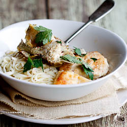 Pasta with Chicken & Artichokes - Recipe photo by Simply Delicious