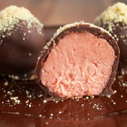 Raspberry Cheesecake Truffles - Recipe photo by cooking classy