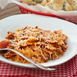 Bow Tie Skillet Lasagna - Recipe photo by realmomkitchen