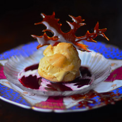 Chestnut Ice Cream with Blackberry - Recipe photo by lostpastremembered