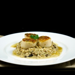 Seared Scallops with Risotto - Recipe photo by biftekfrites