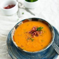 Sopa Lentilha com Toucinho - Recipe photo by indianfoodrocks