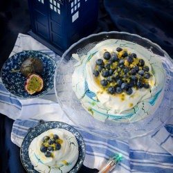 Tardis Blue Pavlova - Recipe photo by crunchytiger