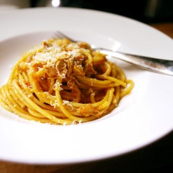 Bucatini with Chicken Ragu - Recipe photo by herbielikesspaghetti
