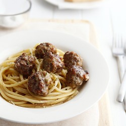 Meatballs w/ Garlic Butter Pasta - Recipe photo by erinnish