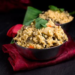 Spicy Bulgur Eggplant Pilaf - Recipe photo by SpicieFoodie