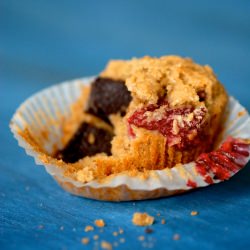 Chocolate Raspberry Muffins - Recipe photo by kumquat